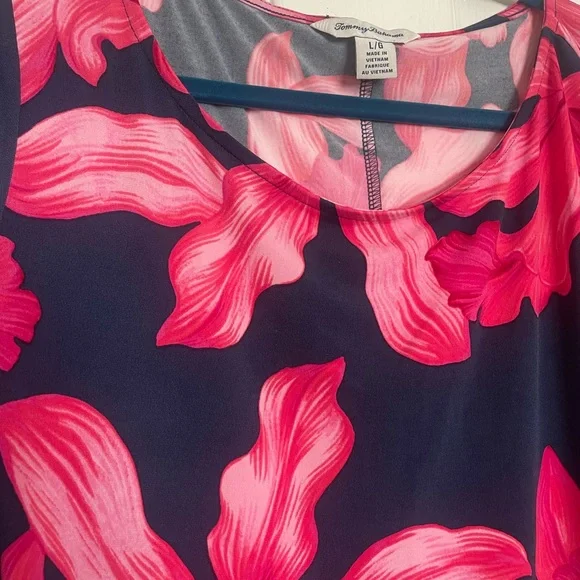 TOMMY BAHAMA Orchid Rua Floral Shift Dress, Island Navy, LARGE L - Picture 3 of 8